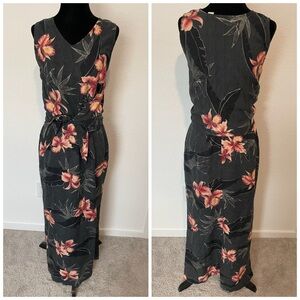 Tommy Bahama Black Maxi Dress with Pink Floral Print